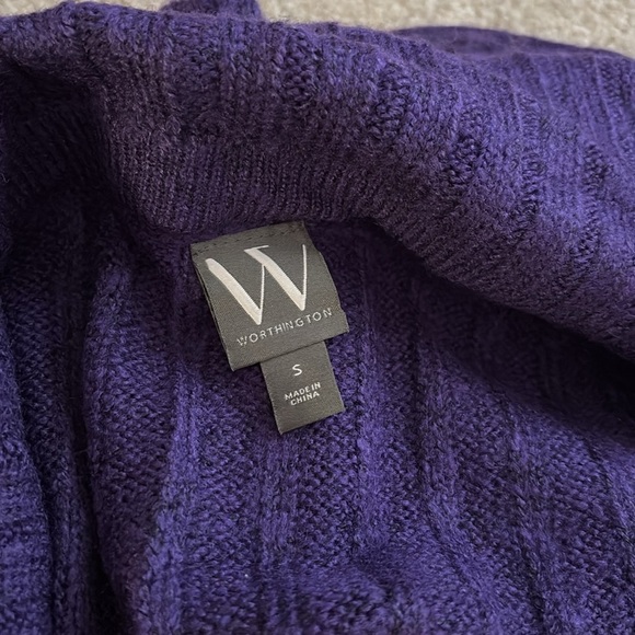 Worthington Purple Ribbed Off-Shoulder Sweater Women’s size small NWT - Picture 8 of 8